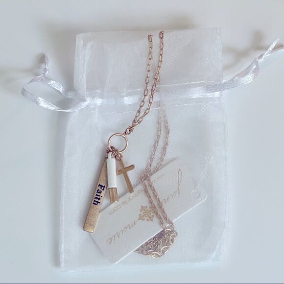 Faith Triple Charm Necklace by Jane Marie • NWT - Picture 6 of 6